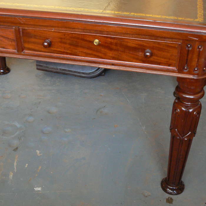 Victorian Library Table with broken leg repaired