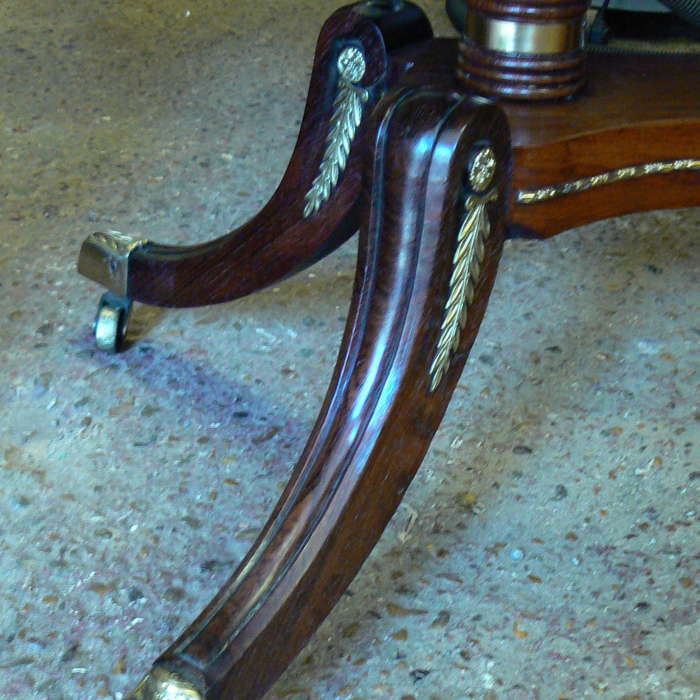 Replacement of missing ormolu mouldings on Regency Sofa Table