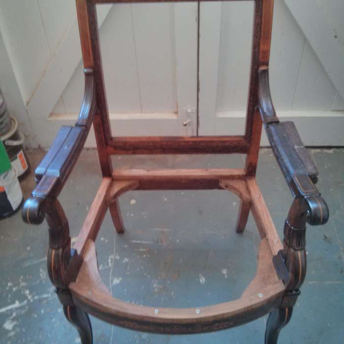 Repairs to seat frame of Edwardian Armchair