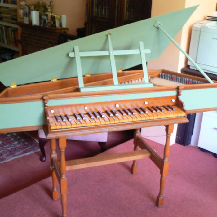 New lid, music desk and refinishing Virginals