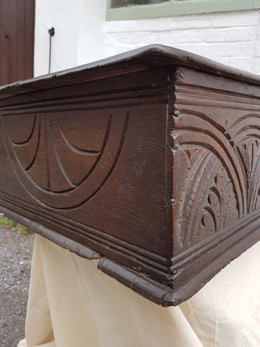 Late seventeenth century carved oak Bible Box