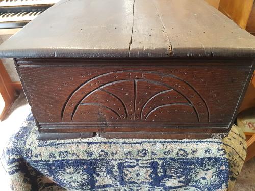 Late seventeenth century carved oak Bible Box