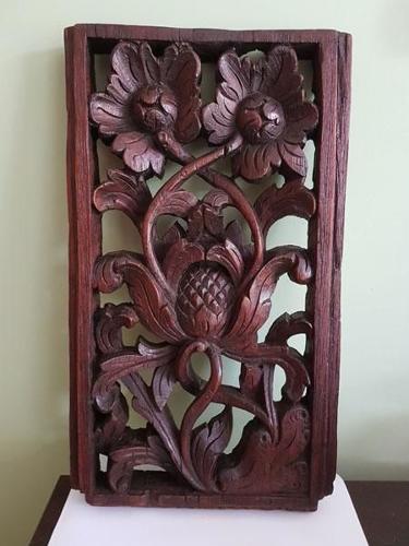 Early seventeenth century deep carved and pierced chestnut panel