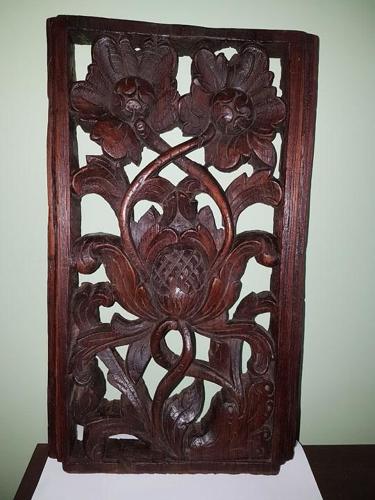 Early seventeenth century deep carved and pierced chestnut panel