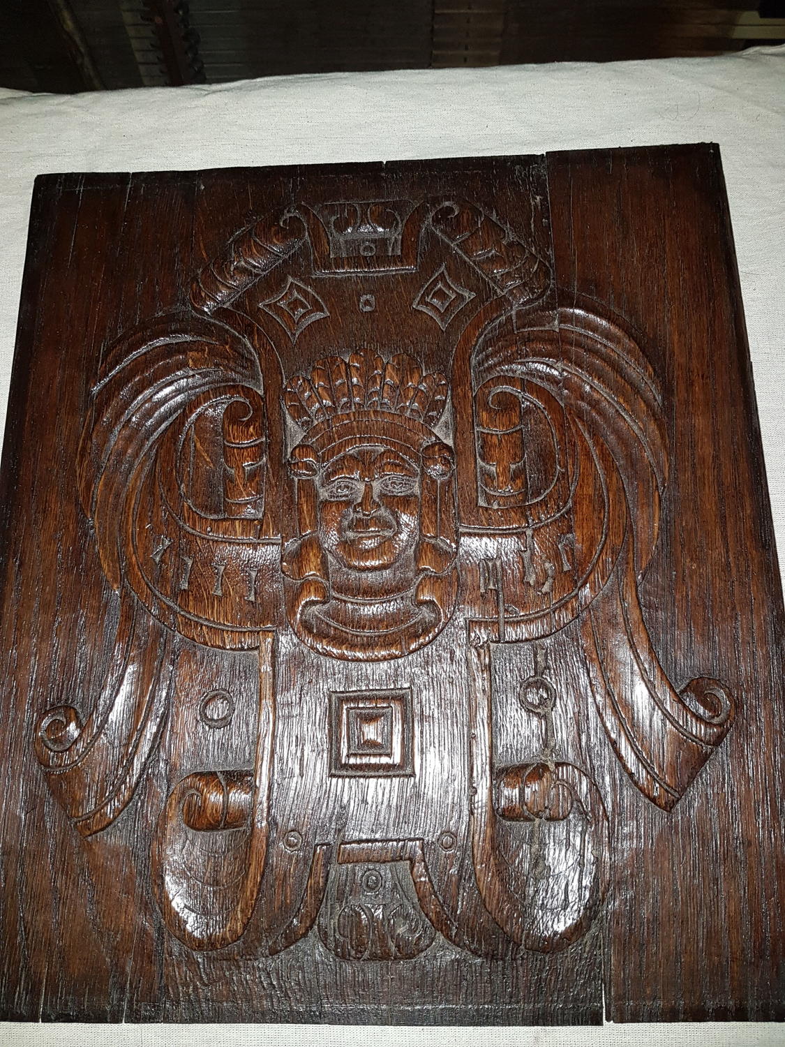 Oak carved Coffer Panel