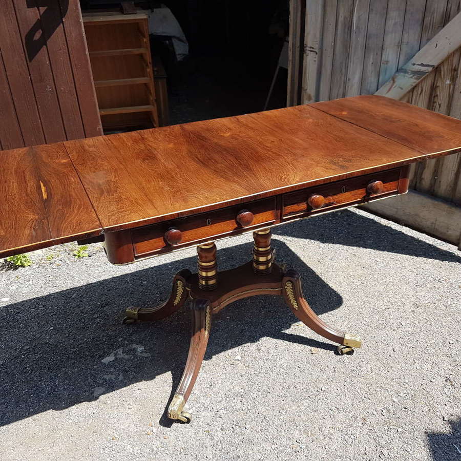 Antique Regency rosewood sofa table with ormolu mouldings