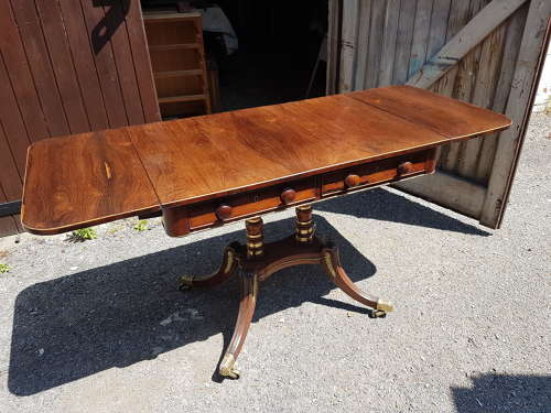 Antique Regency rosewood sofa table with ormolu mouldings