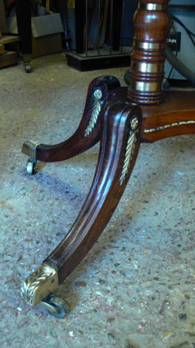 Antique Regency rosewood sofa table with ormolu mouldings