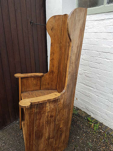 Early 20th Century  Pitch Pine Lambing Chair