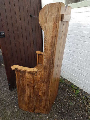 Early 20th Century  Pitch Pine Lambing Chair